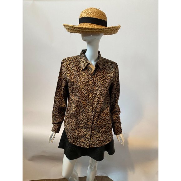 Chaps Classics Leopard Shirt sz Lg - Picture 8 of 13